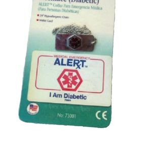 Diabetic? Emergency Medical lD Necklace BNWT